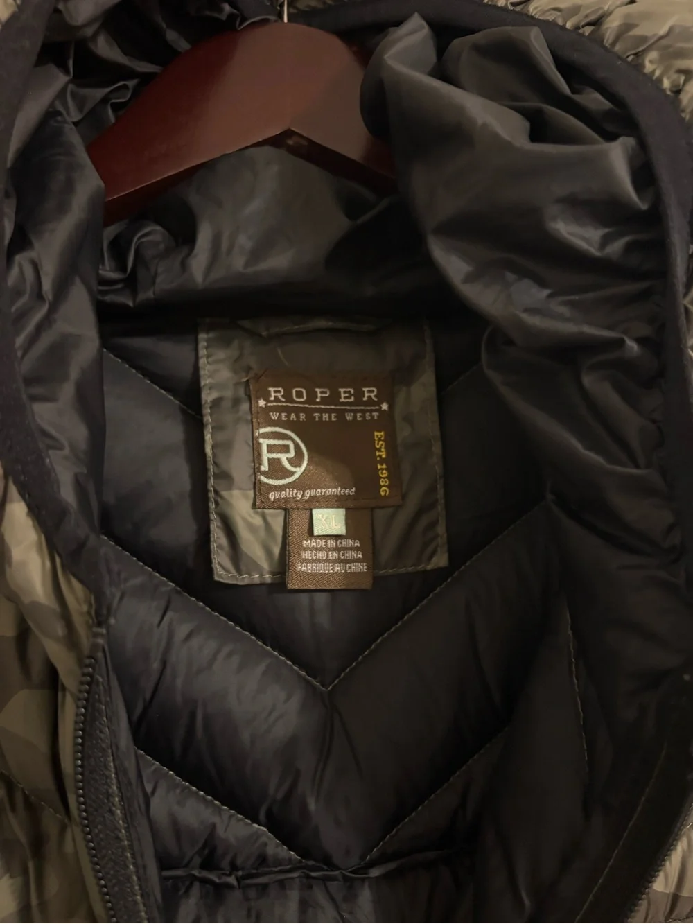 Roper Women’s Olive Green Camo Quilted Puffer Jacket